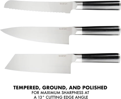 14-Piece Full Tang Forged Kitchen Knife Set – High-Carbon 1.4116 German Steel Cutlery with Protective Sheaths – Professional Chef Knife Set5