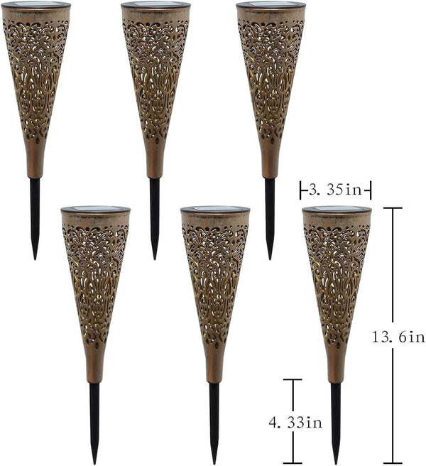 6 Pack Solar Lights Outdoor Garden Decorative Mandala Solar Garden Lights with Warm Light Waterproof Solar Pathway Landscape Lights for Path Backyard Walkway Yard Decor, Gardening Gifts for Women7