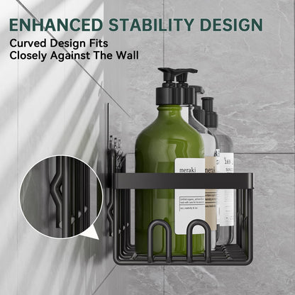 5-Pack Adhesive Shower Caddy for Bathroom & Home Decor Black2