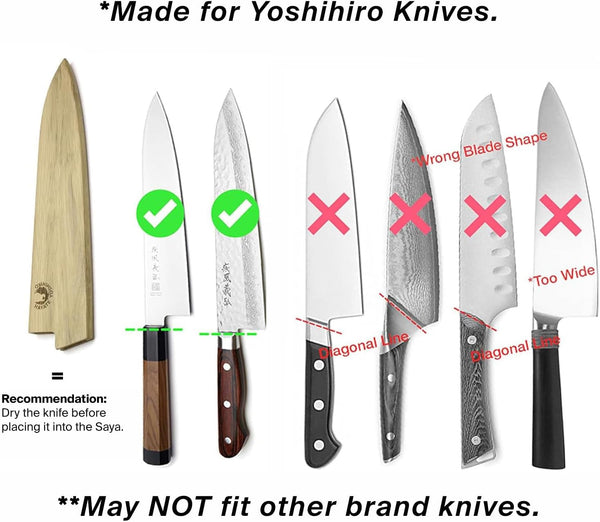 Magnetic Oak Wood Saya Cover Blade Protector for Santoku (180Mm)7In7