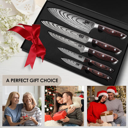 Japanese Chef Knife Set 5 PCS, High Carbon Stainless Steel5