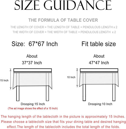 Designer French Linen Tablecloth,Square,67"X67"-Fram7