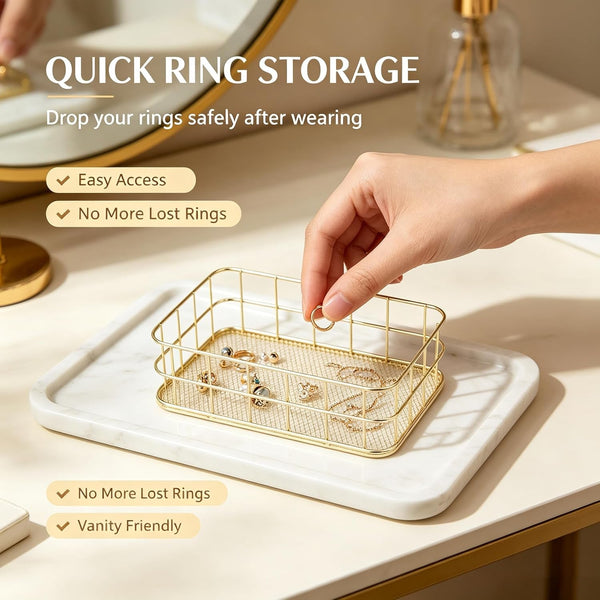 6.8"X4.8" Small Gold Metal Basket - Wire Mesh for Organizing4