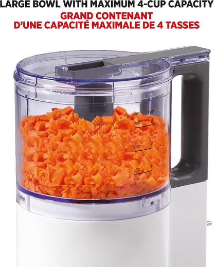 Electric Oscillating Food Processor - 4 Cups - Measuring Spoon - High, Low & Pulse Modes - 300W8