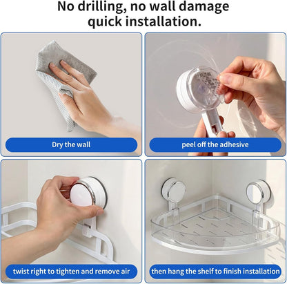 Shower Caddy Suction Cup, Bathroom Organizer Shelf8