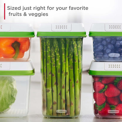 Rubbermaid Freshworks Produce Saver, Medium and Large Storage Containers, 8-Piece Set, Set of 4, Med & Lg, Clear5