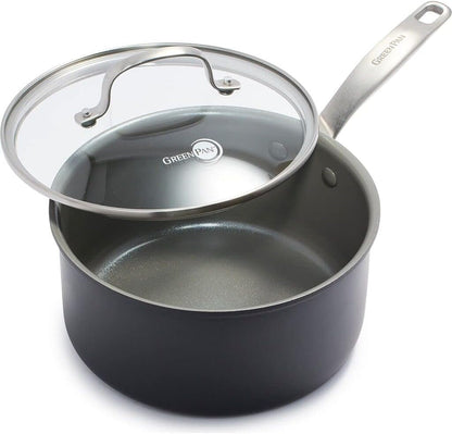 Chatham Hard Anodized Healthy Ceramic Nonstick, 3QT Saucepan Pot with Lid, Pfas-Free, Dishwasher Safe, Oven Safe, Gray1