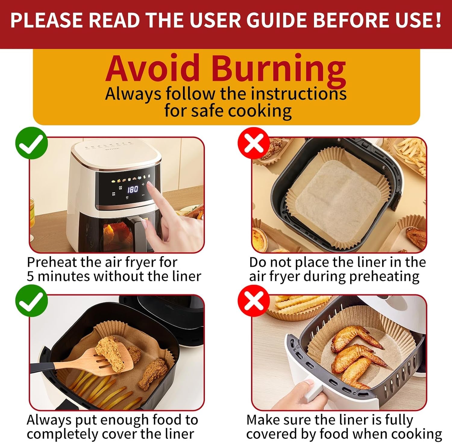 40gsm-air-fryer-paper-liners-125pcs-8-inch-disposable-parchment-paper-for-5-8-qt-basket-air-fryer-non-stick-oil-proof-heat-resistant-food-grade-for-cooking-roasting-frying-square-8