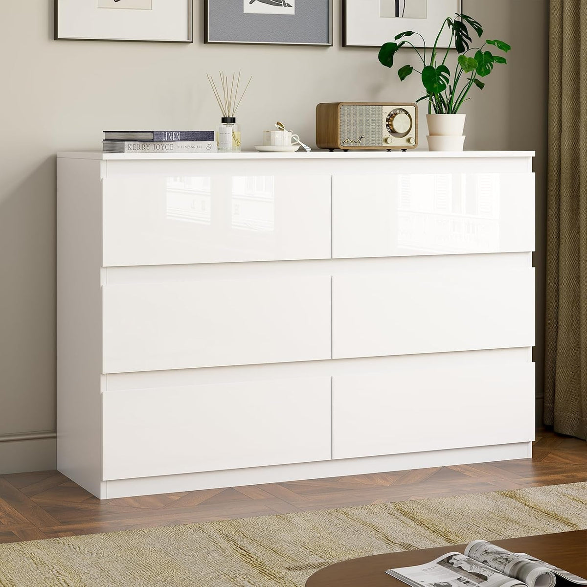 white-dresser-for-bedroom-wood-6-drawer-modern-high-gloss