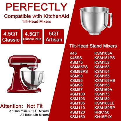 5QT Mixer Bowl for All Kitchenaid 4.5-5QT Tilt-Head Stand Mixers4