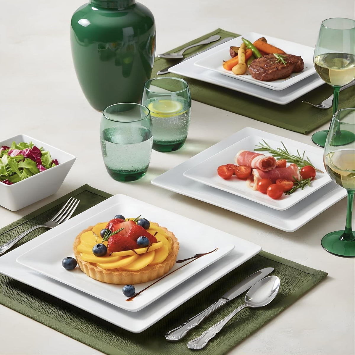 12-piece-melamine-dinnerware-sets-square-service-for-4-white