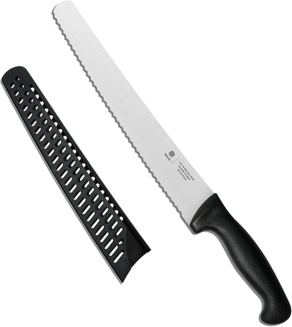10-Inch Serrated Bread Knife with Sheath for Sourdough, German Steel1