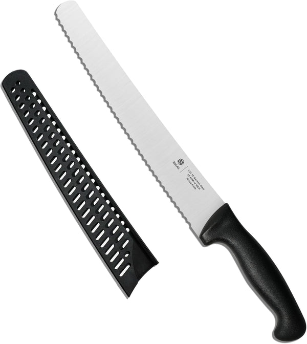10-Inch Serrated Bread Knife with Sheath for Sourdough, German Steel1