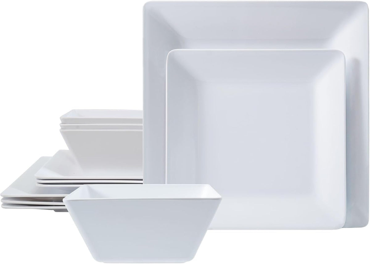 12-piece-melamine-dinnerware-sets-square-service-for-4-white