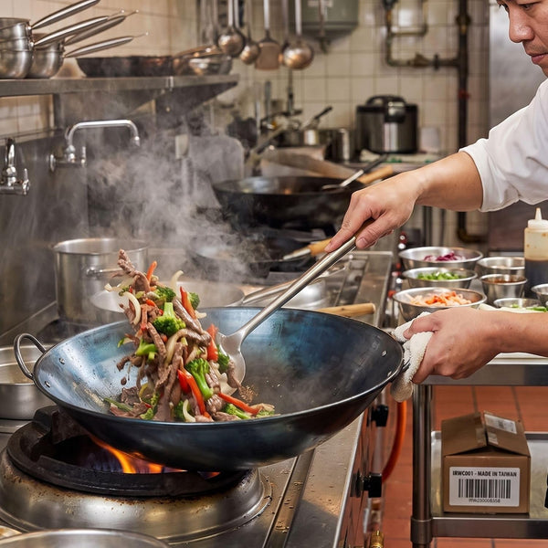 '- 19-Inch Steel Wok with Curved Rim - Traditional Stir Fry Pan for Chinese Japanese and Cantonese Cooking Ideal for Grilling Frying and Steaming Made in Taiwan2