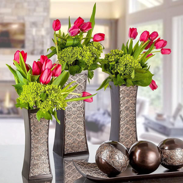 Dublin Brown Tray and Ball Set - Living Room, Entry Table Decor Centerpiece Table Decorations - Decorative Tray for Dining Room, Accent Decor Bowl for House Decoration7