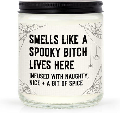 Funny Spooky Gifts for Women, Witchy Halloween Decorations Candle1