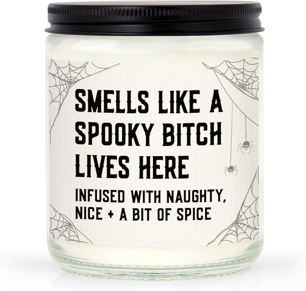 Funny Spooky Gifts for Women, Witchy Halloween Decorations Candle1