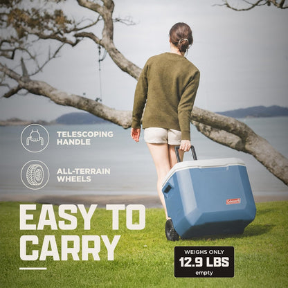Coleman Xtreme Rolling Cooler with Wheels, Extra-Walled Insulation Keeps Ice up to 5 Days, Portable Wheeled Hard Chiller5