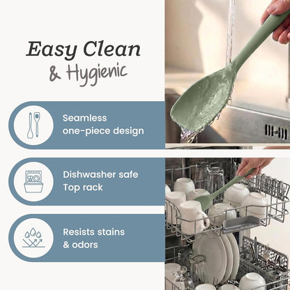 Starpack Silicone Spoonula the All-Rounder 11 Inch - LFGB Spoon Spatula, 600°F Heat Resistant, Bpa-Free - One-Piece Seamless, Dishwasher Safe - for Nonstick Cookware, Sage Green8