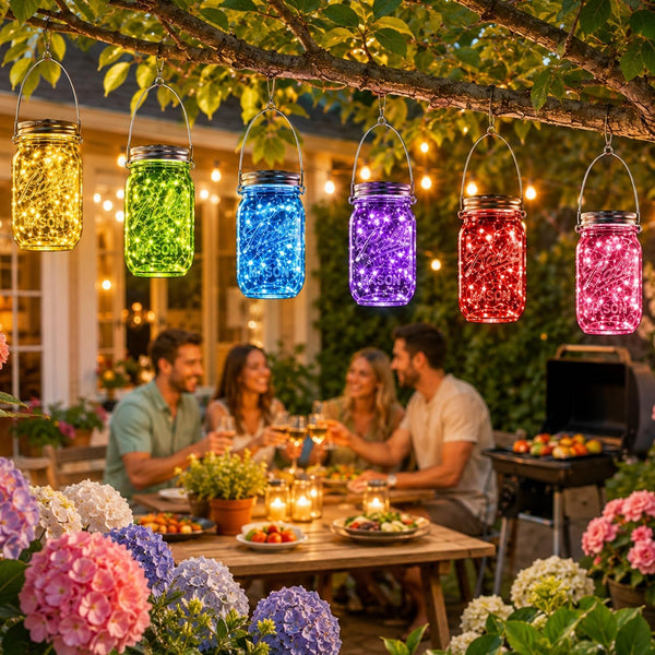Solar Mason Jar Lid Lights Outdoor 12 Pack, Multicolor Garden Fairy Lights2