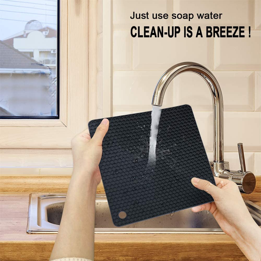 silicone-trivet-mats-4-heat-resistant-pot-holders-multipurpose-non-slip-hot-pads-for-kitchen-potholders-hot-dishers-jar-opener-spoon-holder-food-grade-silicone-bpa-free-black