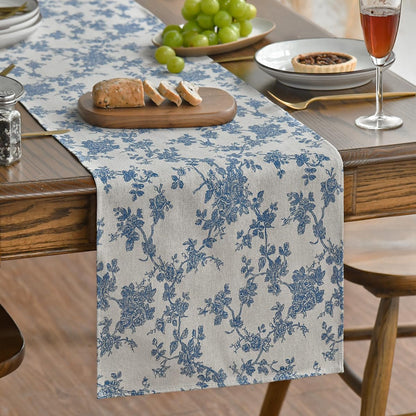 Dark Grey 13X120 Inch Chinoiserie Table Runner3
