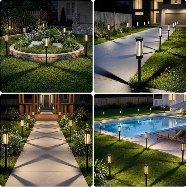 Solar Pathway Lights Outdoor, Bright LED Garden Lights Warm White6