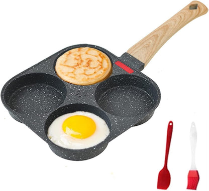 4-Cup Egg Pan Nonstick, and Granite Egg Frying Pan, Versatile Breakfast Skillet for Eggs, Pancakes, Plett, Crepes, Compatible with Gas Stove and Induction Cooktop1