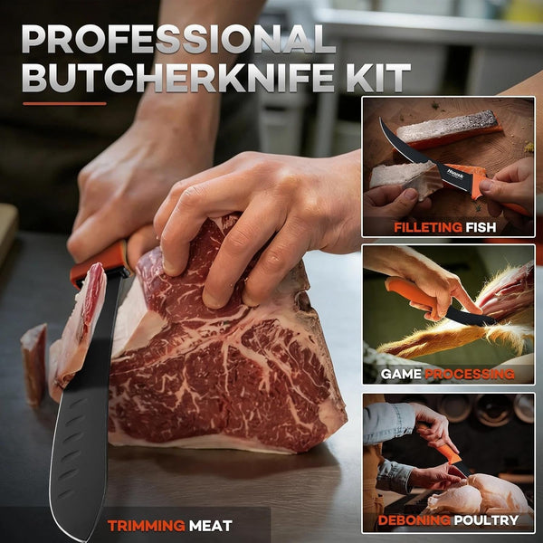 Butcher Knife Set - Meat Processing Kit with Roll Bag, Gift for Men4