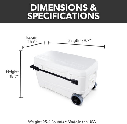 Maxcold Glide 110Qt Wheeled Cooler | Insulated Hard Shell Ice Chest2