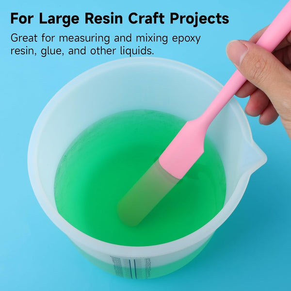Silicone Resin Cups Set, Large Silicone Mixing Bowl with Precise Scale for Epoxy, Jewelry Casting Molds, Acrylic Paint, Cup Making, Nonstick Reusable Craft Pouring Cups, 1000Ml & 500Ml & 250Ml6