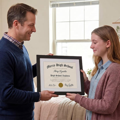 11X14 Diploma Frame with Shatter-Resistant Glass - Use as 8.5X11 Frame with Mat or Display 11X14 Documents without Mat - Certificate Frames with Engineered Wood for Wall Display - Black7