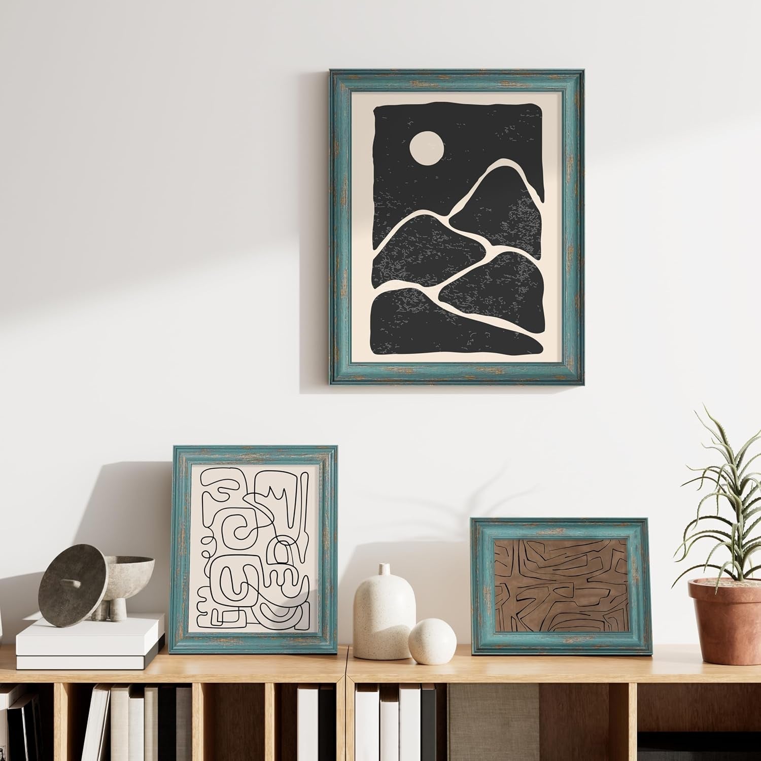 8x10-picture-frames-set-of-2-vintage-photo-frames-rustic-blue
