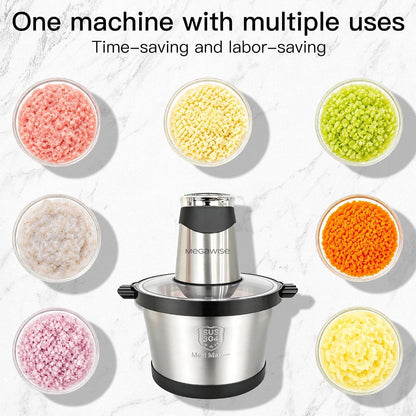 Electric Food Processor, 1000W Meat Grinder & Vegetable Chopper with 6L 304# Stainless Steel Bowl, Dual-Speed Food Chopper for Meat, Vegetables, Fruits, Nuts, and Baby Food5