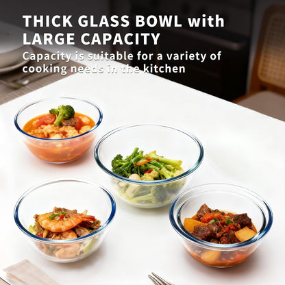 5-Piece Glass Mixing Bowl Set with Lids for Kitchen Prep & Storage3