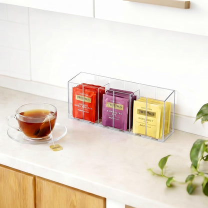 Drink Packet Organizer, Water Drink Packet Holder with Removable Divider, Water Flavor Packet Organization Container for Kitchen Organizers and Storage (6 Compartments)7