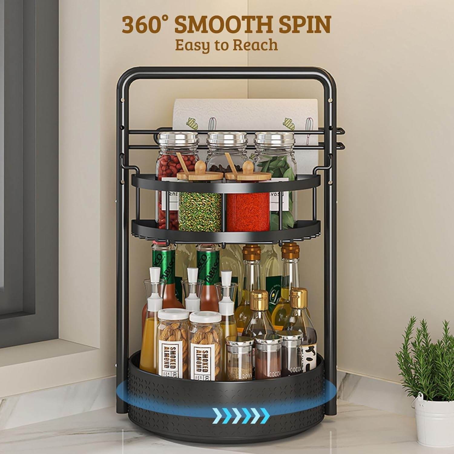 rotating-spice-rack-with-paper-towel-holder-black