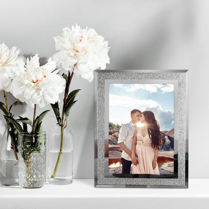 12 Pack 5X7 Picture Frame, Sparkle Glass Photo Frames 5 by 7 for Tabletop, Horizontally or Vertically2