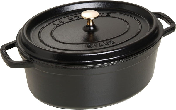 Staub 12.75 Quart Oval Cocotte, Black Matte1