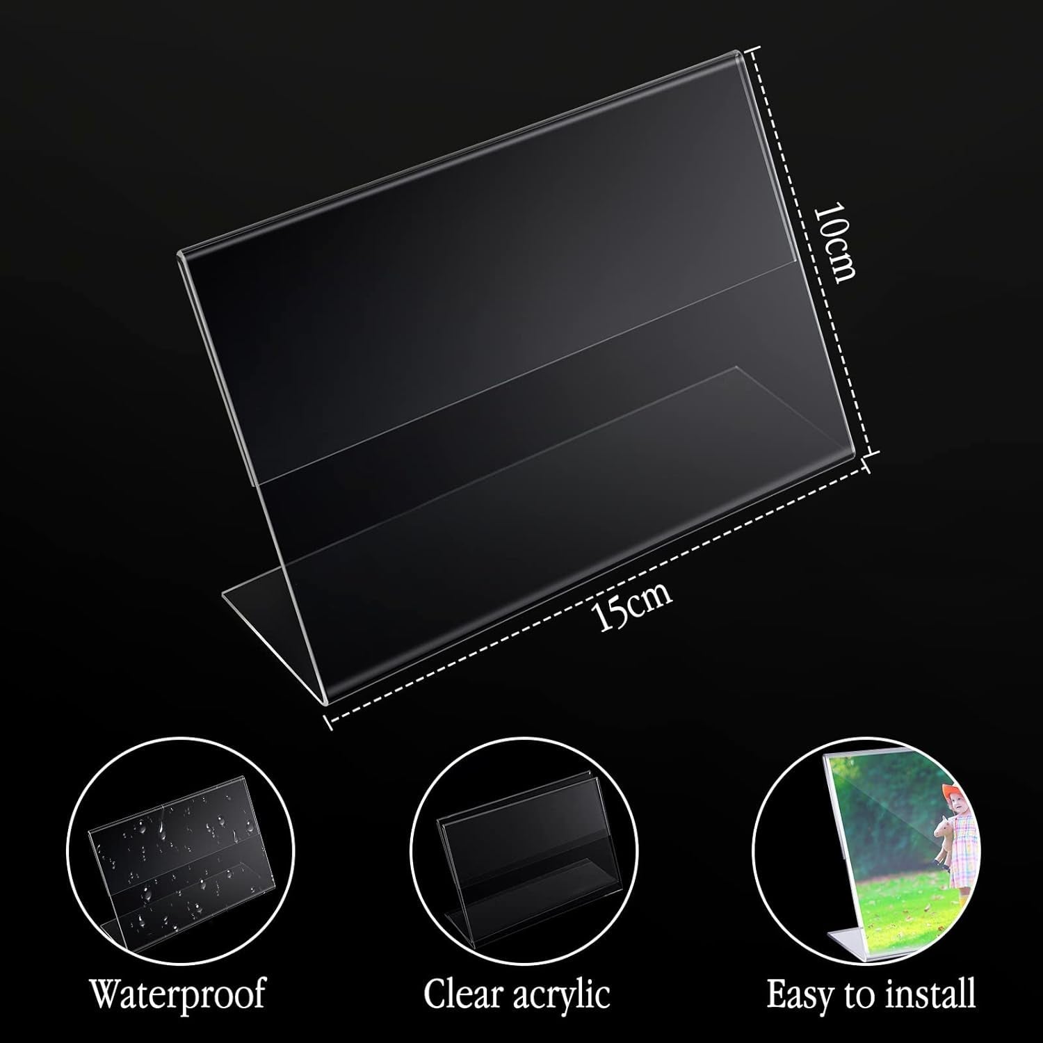 50-pcs-acrylic-picture-frames-bulk-4-x-6-inch-plastic-sign-holder-clear-frame-horizontal-l-shape-acrylic-photo-slanted-back-plastic-picture-display-stand-flyer-holder-for-office-home-desktop