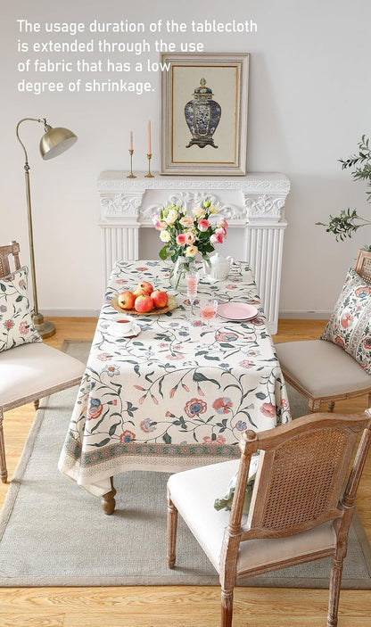 Designer French Linen Tablecloth Rectangular,71"X55"-Daffy9