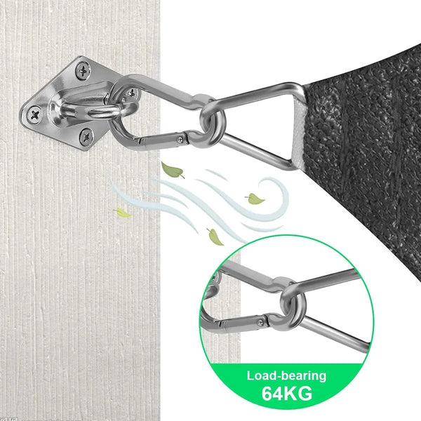 Sun Shade Sail Hardware Kit - 6 Inch 304 Stainless Steel Sunshades Canopy Installation Kit for Install Rectangle & Triangle Shade Sails Deck Garden Lawn Patio Outdoor Metal Sail Shade Hardware Kit4