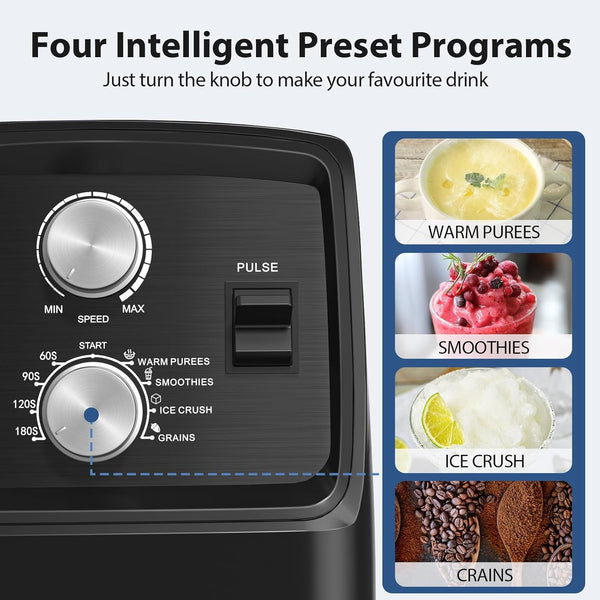 Blenders for Kitchen with 1800W Motor, 68Oz. Large Capacity, 2-In-1 Blender & Grinder Combo, Bpa-Free Countertop Professional Blender for Smoothies, Ice Crush, Frozen Drinks, Black5
