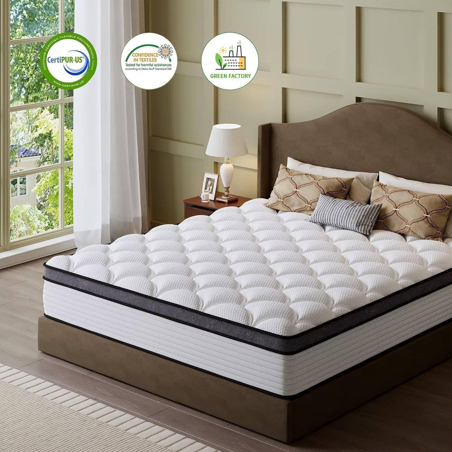 full-size-mattress-14-inch-hybrid-bed-in-a-box-green-tea-cooling-gel-memory-foam-certipur-us-certified-fiberglass-free-pressure-relief-for-back-pain-breathable-safe-sleep