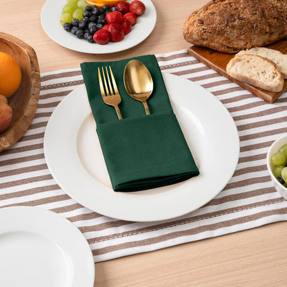 Solid Cloth Napkins Set of 6 Forest Green 100% Cotton Dinner Napkins 18X18 Inches - Soft, Reusable, Absorbent & Washable, Ideal for Wedding Events Farmhouse Parties Hotel & Everyday Use7
