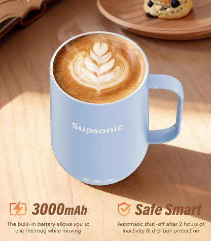 '- 16Oz Self Heating Coffee Mug, Smart Heated Coffee Mug Faster Direct-Contact Heating up to 149°F, Coffee Mug Warmer Set with Auto Shut-Off - Gifts for Men Women | S23