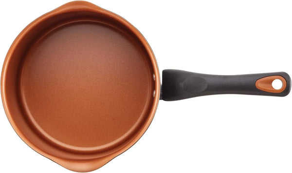 Glide Copper Ceramic Nonstick Straining Sauce Pan with Lid, 3-Quart, Black7