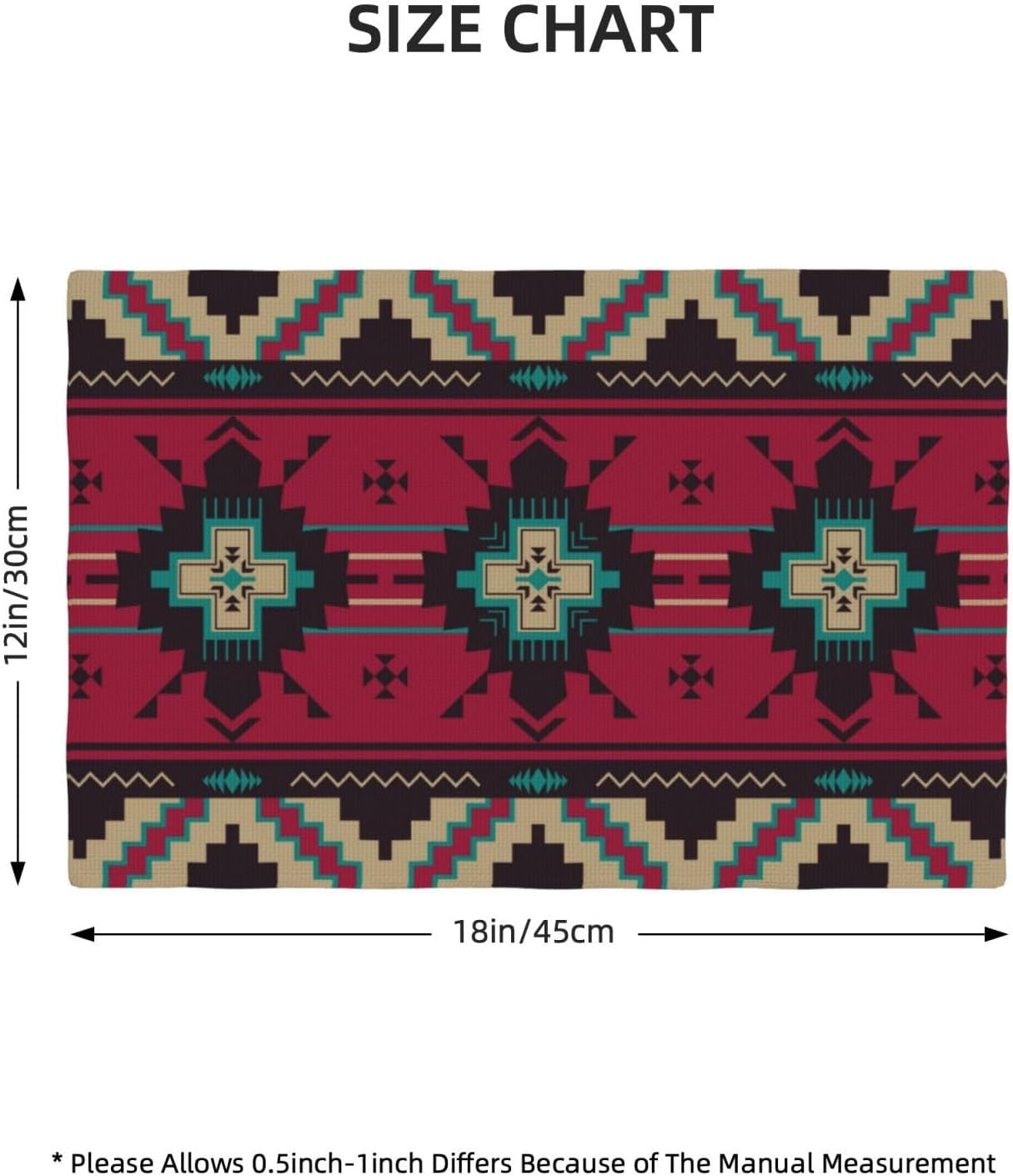 aztec-placemats-set-of-4-ethnic-native-southwest-place-mats-red-brown-tribal-navajo-mexican-geometric-rectangle-table-mat-linen-washable-placemat-for-party-kitchen-dining-decor-12x19-inch