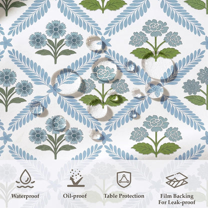 Waterproof Tablecloth Floral Table Cloth Spill Proof Rectangle Tablecloths for Dining Room, Wipeable Fabric Table Cover for Kitchen2